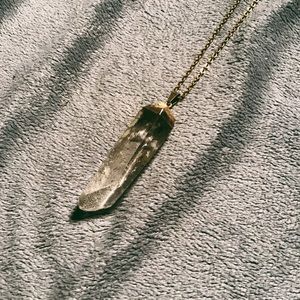 Large crystal gold necklace
